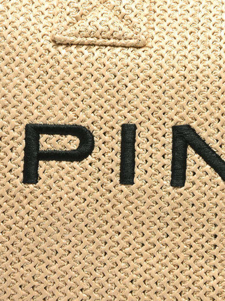 Sac Porté Main Logo Shopper Raphia Pinko Beige logo shopper 6673A39Y vue secondaire 3