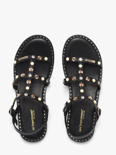 Sandals In Leather Les tropeziennes Black women CORLYLOW other view 3
