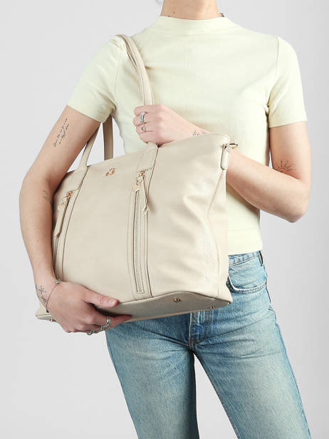 Shoulder Bag Zip Lulu castagnette Beige zip ALBIN other view 1