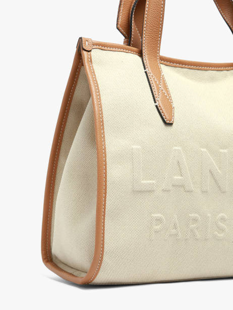 Medium Jour Satchel Canvas And Leather Lancel Beige jour A14027 other view 3