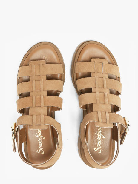 Sandals In Leather Semerdjian Beige women DELIA other view 3