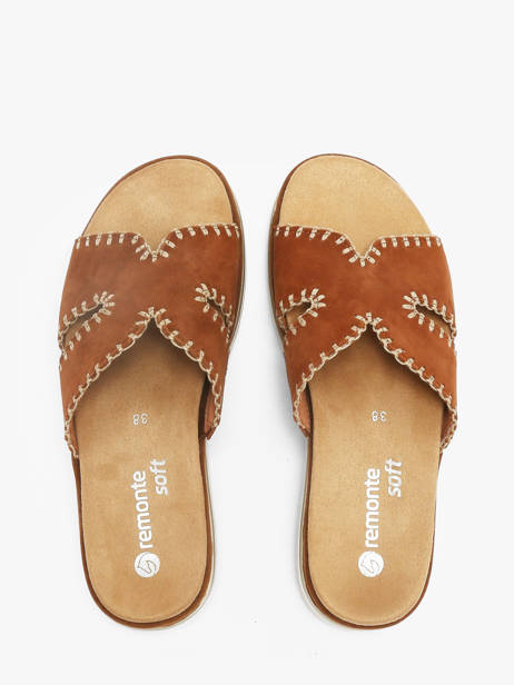 Mules En Cuir Remonte Marron women 22 vue secondaire 3