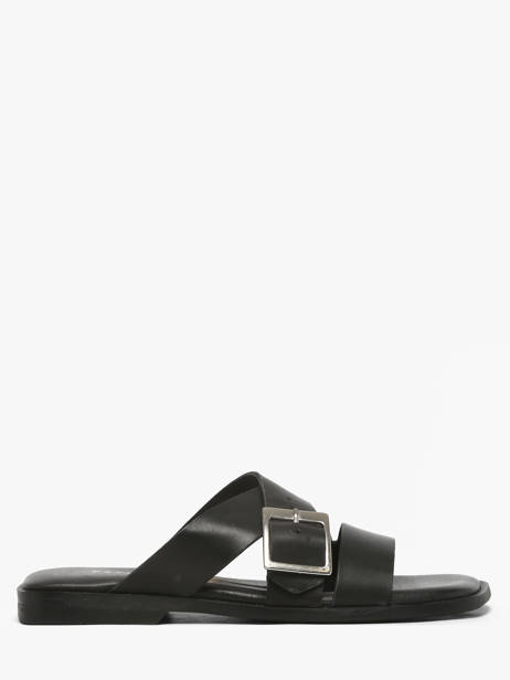 Slippers In Leather Pavement Black women 25276