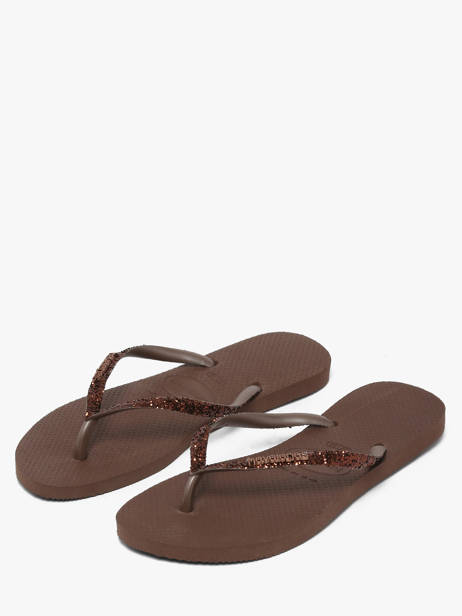 Tongs Slim Glitter Ii Havaianas Marron women 4146975F vue secondaire 2