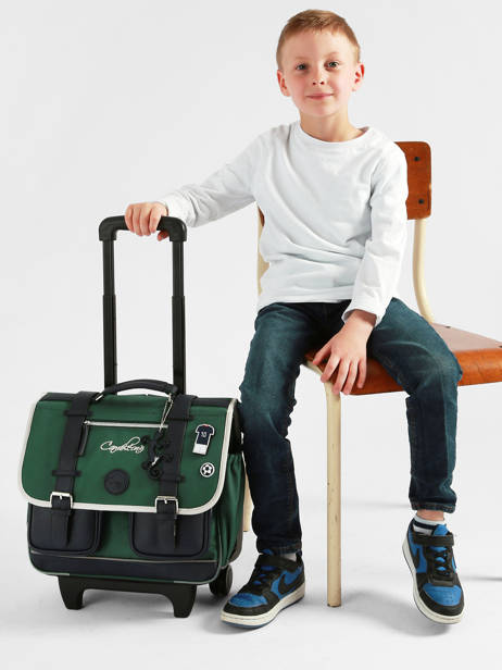 Wheeled Schoolbag 2 Compartments Vintage Urban Cameleon Green vintage urban CR38 other view 1