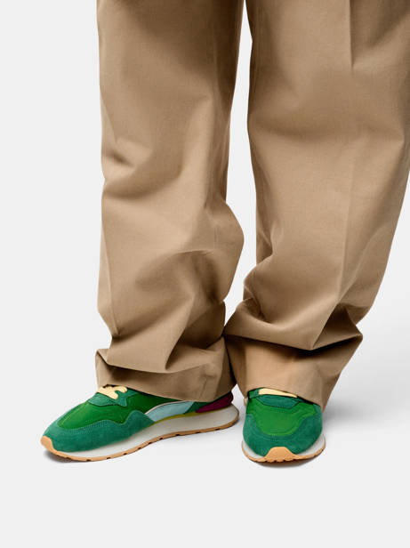 Sneakers City In Leather Hoff Green women 12602014 other view 1