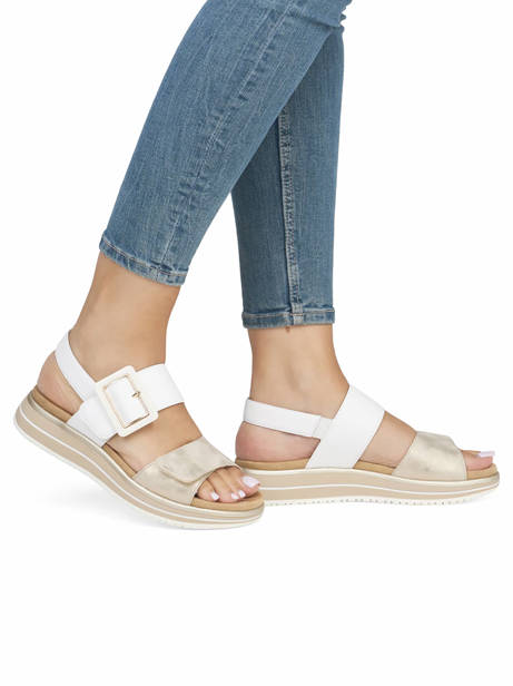 Sandals In Leather Remonte White women 80 other view 1