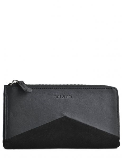 Wallet Leather Nat et nin Black vintage LINN