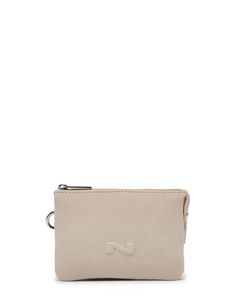 2-compartment  Coin Purse Leather Nathan baume Beige original n 302N
